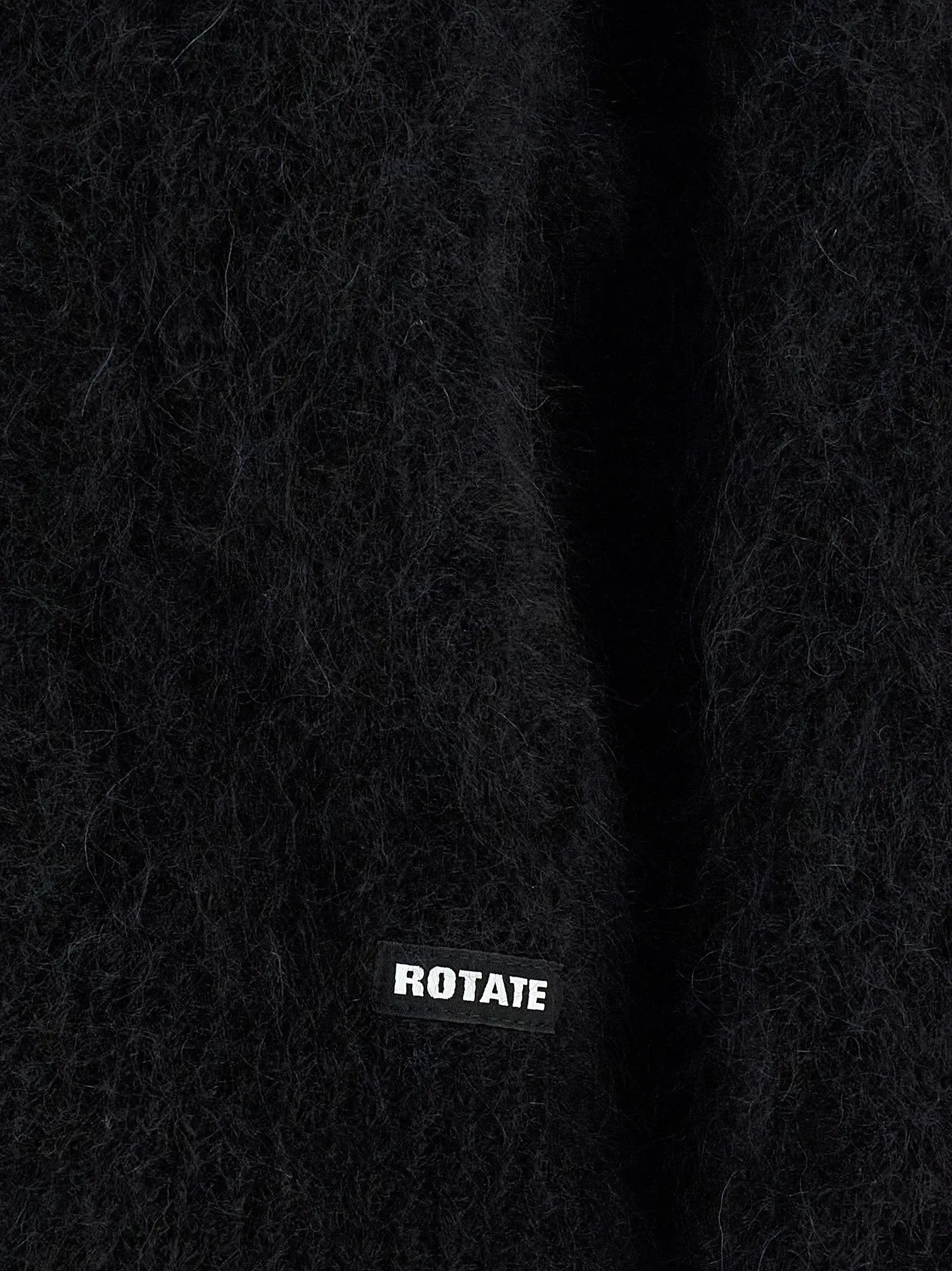 ROTATE BIRGER CHRISTENSEN Black Alpaca Leather Cardigan