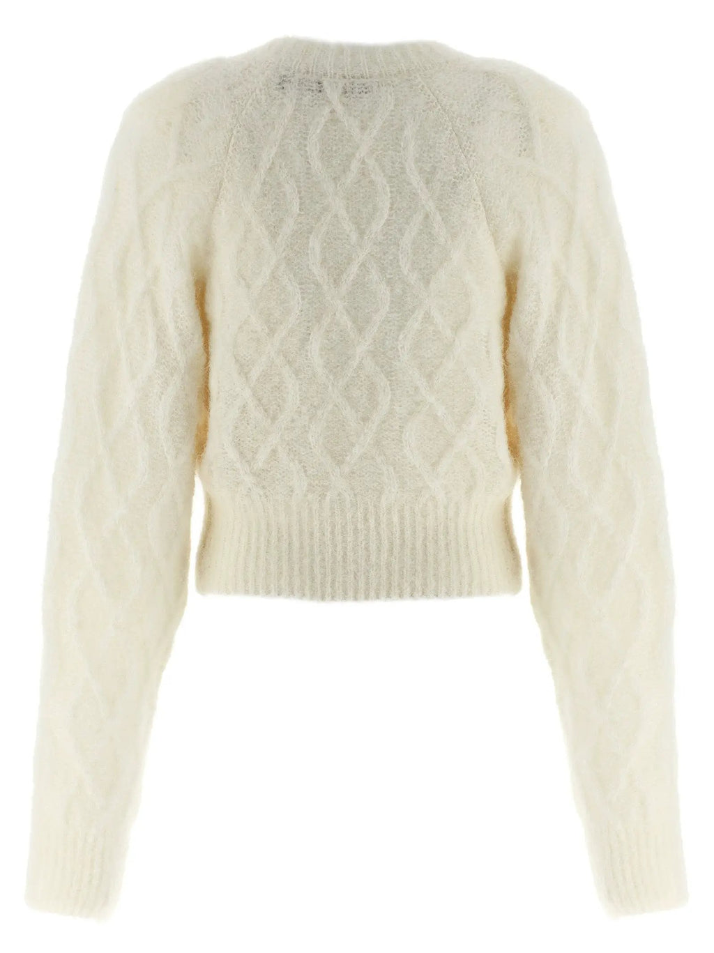 ROTATE BIRGER CHRISTENSEN White Alpaca Leather Cardigan