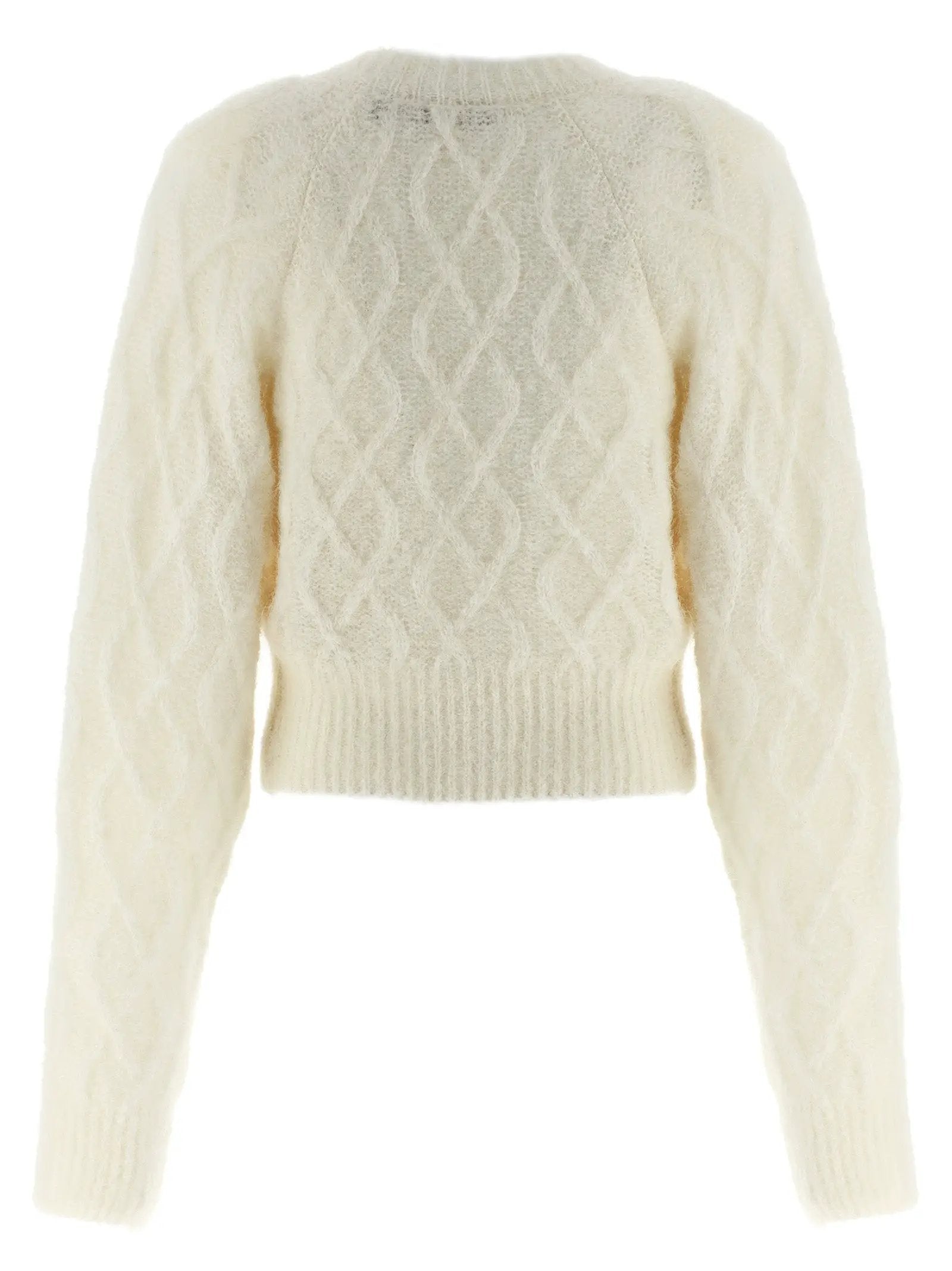 ROTATE BIRGER CHRISTENSEN White Alpaca Leather Cardigan