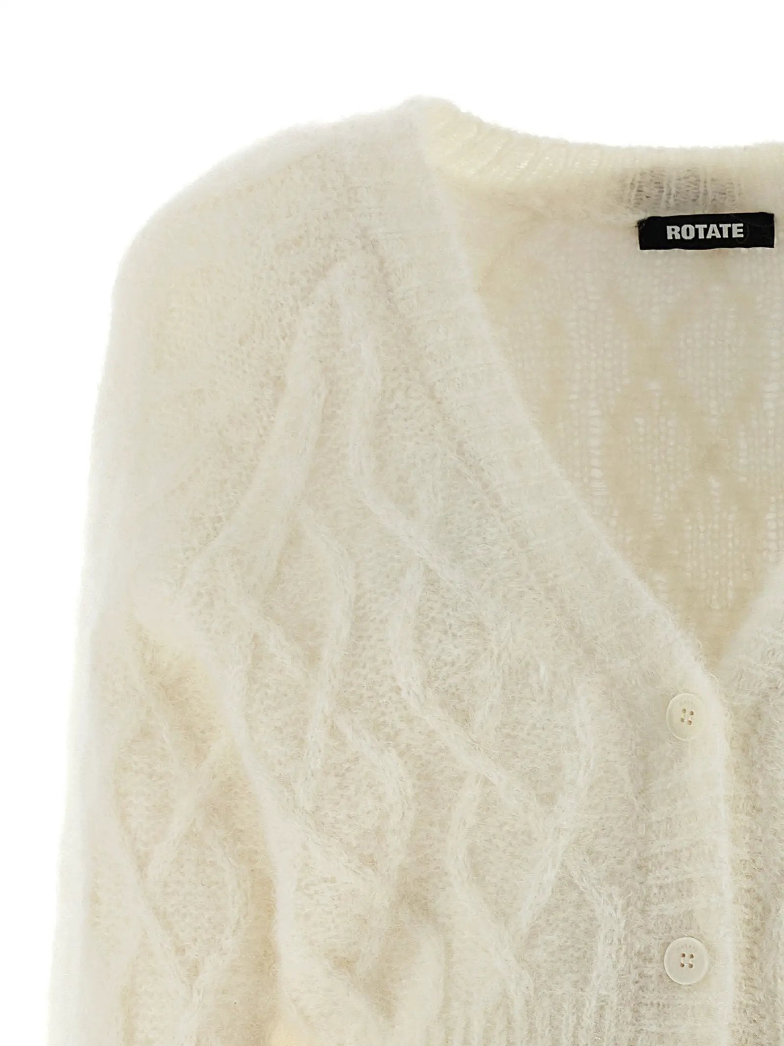 ROTATE BIRGER CHRISTENSEN White Alpaca Leather Cardigan