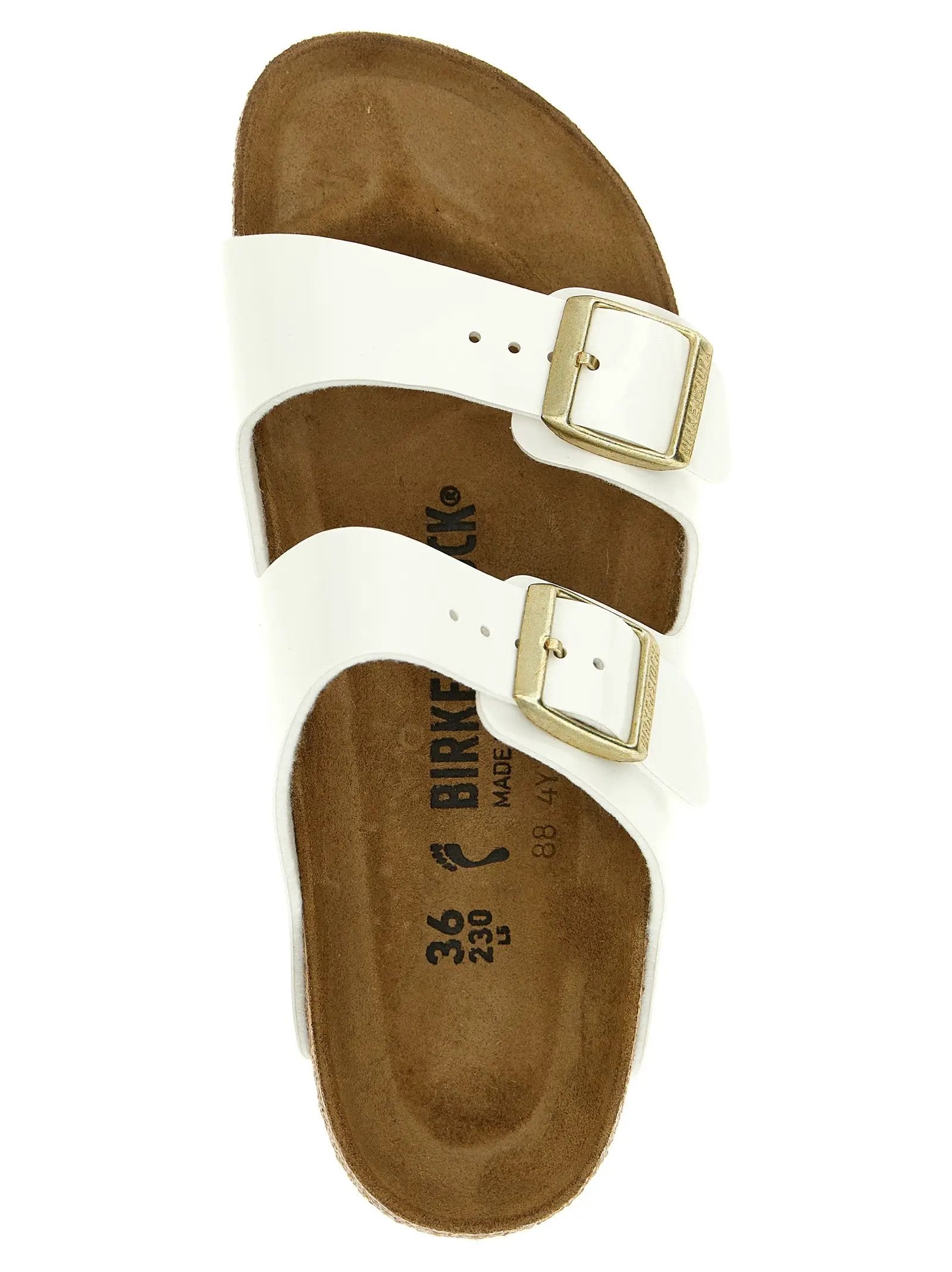 Birkenstock White Artificial Leather Slides