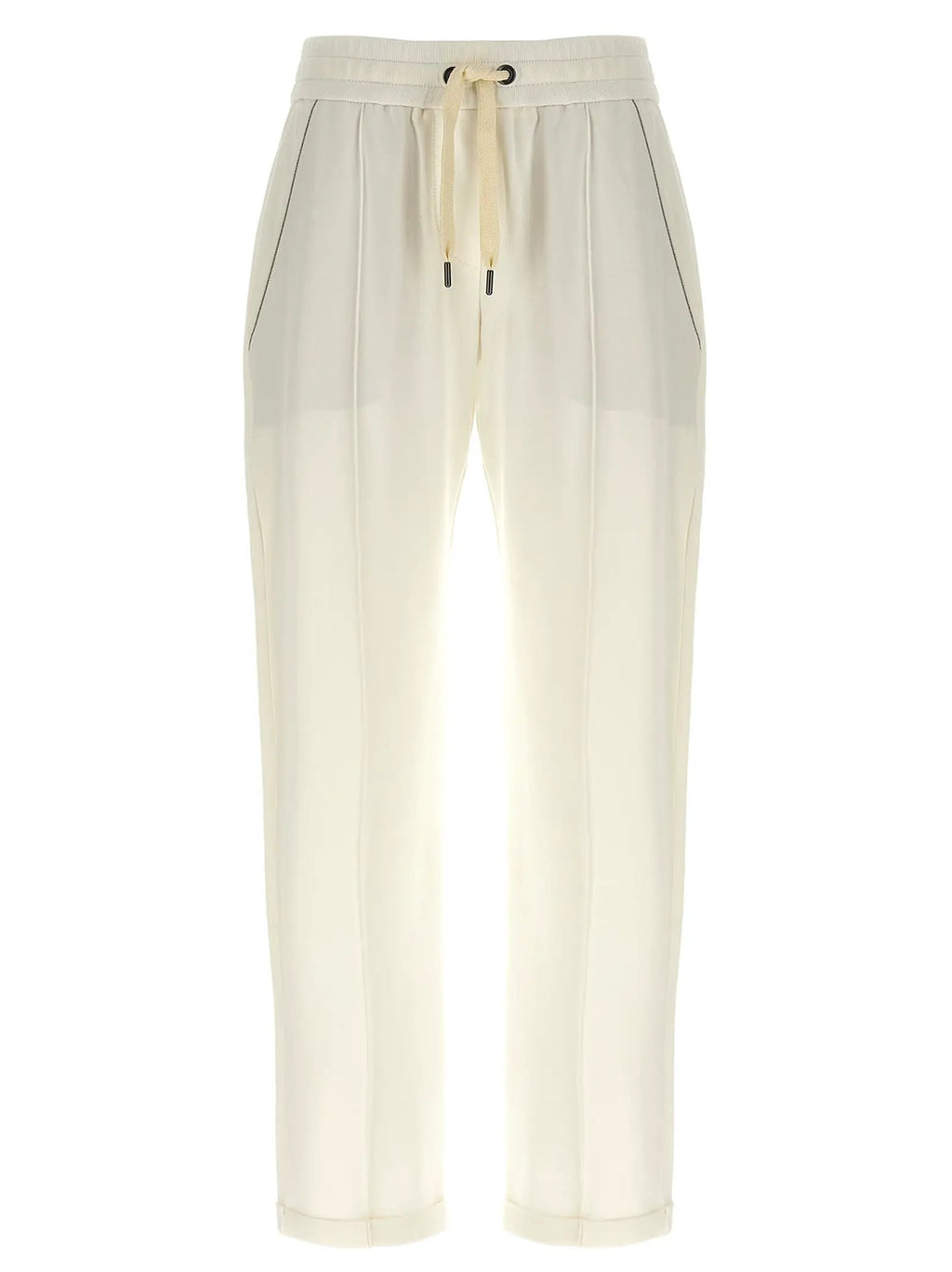 Brunello Cucinelli White Cotton Joggers (Workout Pants)