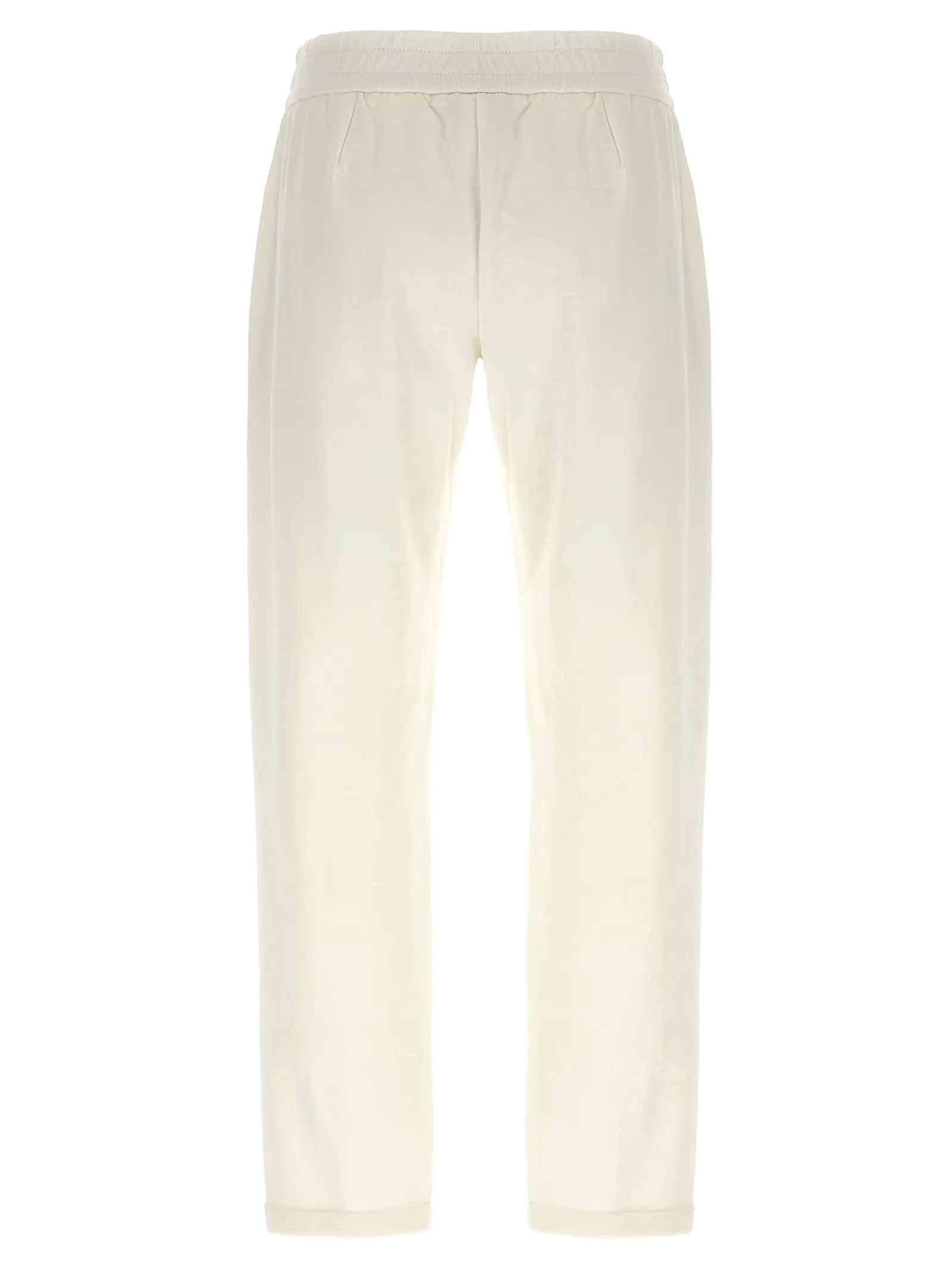 Brunello Cucinelli White Cotton Joggers (Workout Pants)