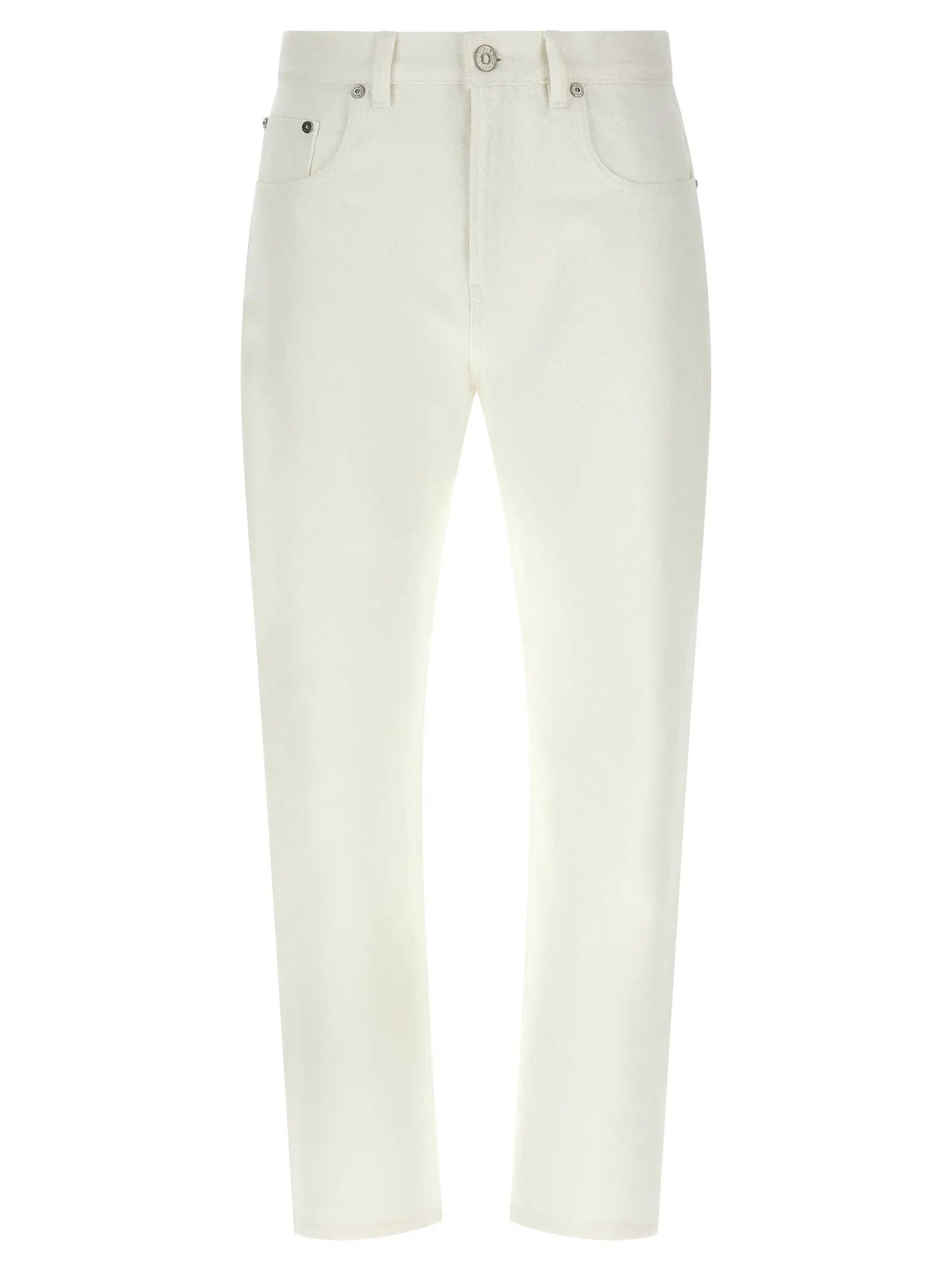 Victoria Beckham White Cotton High-Waisted Jean