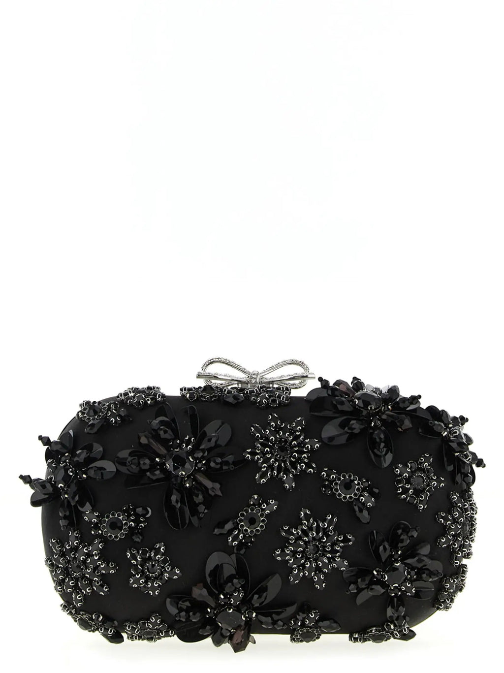 Self-Portrait Black Polyester Clutch Bag