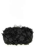 Self-Portrait Black Polyester Clutch Bag