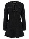 Self-Portrait Black Cotton Short Dress