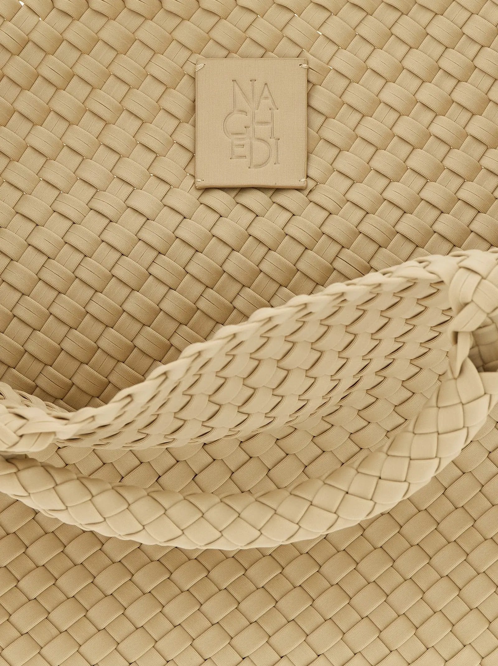 NAGHEDI Beige Neoprene Tote Bag