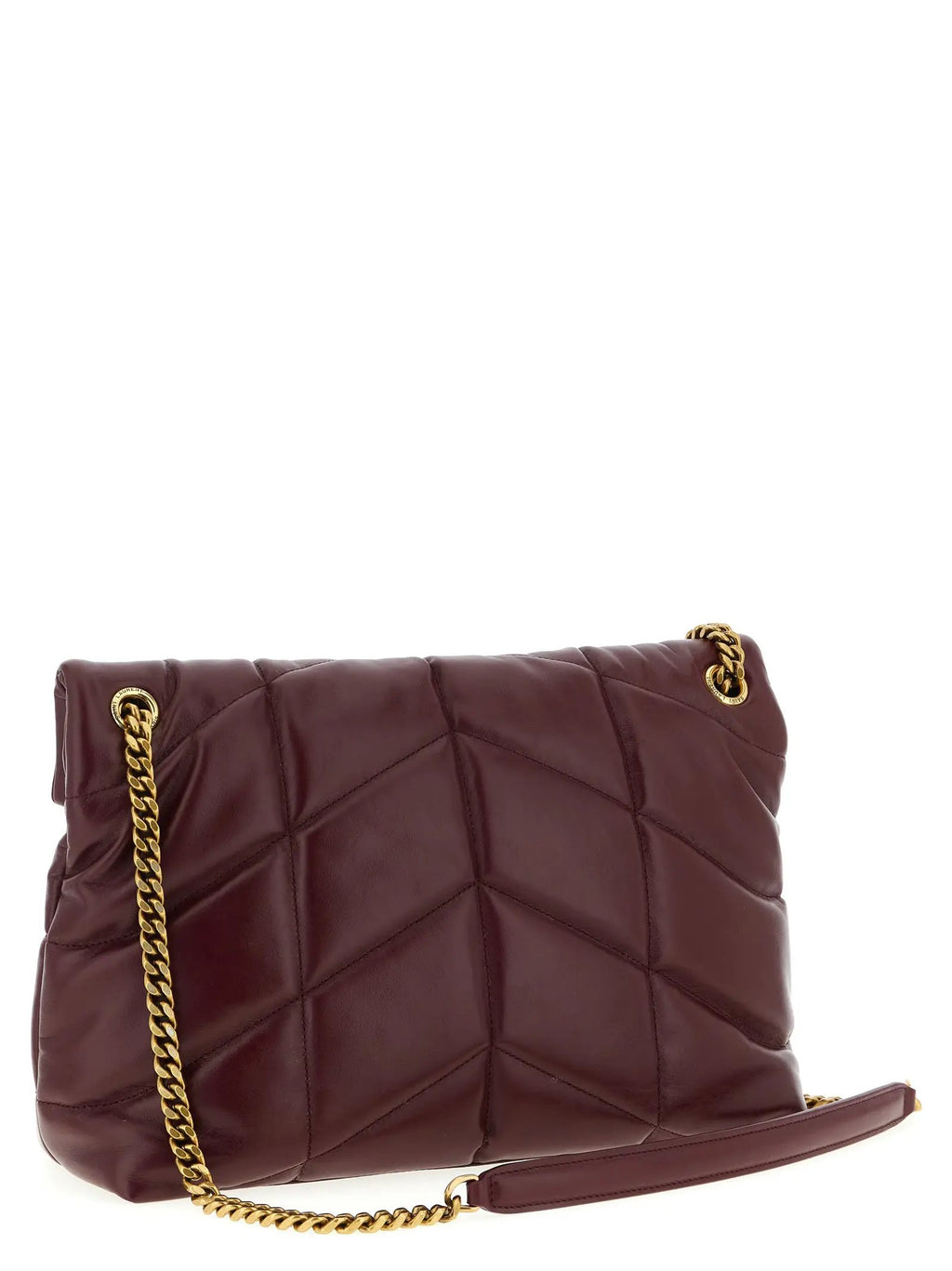 Saint Laurent Bordeaux Calfskin Shoulder Bag