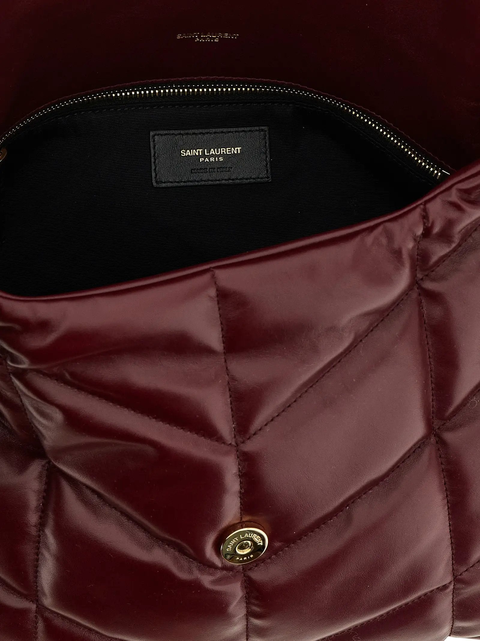 Saint Laurent Bordeaux Calfskin Shoulder Bag