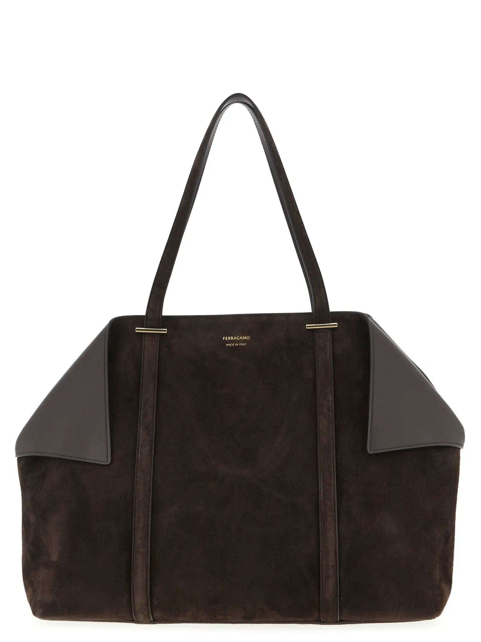 Ferragamo Brown Goatskin Shoulder Bag
