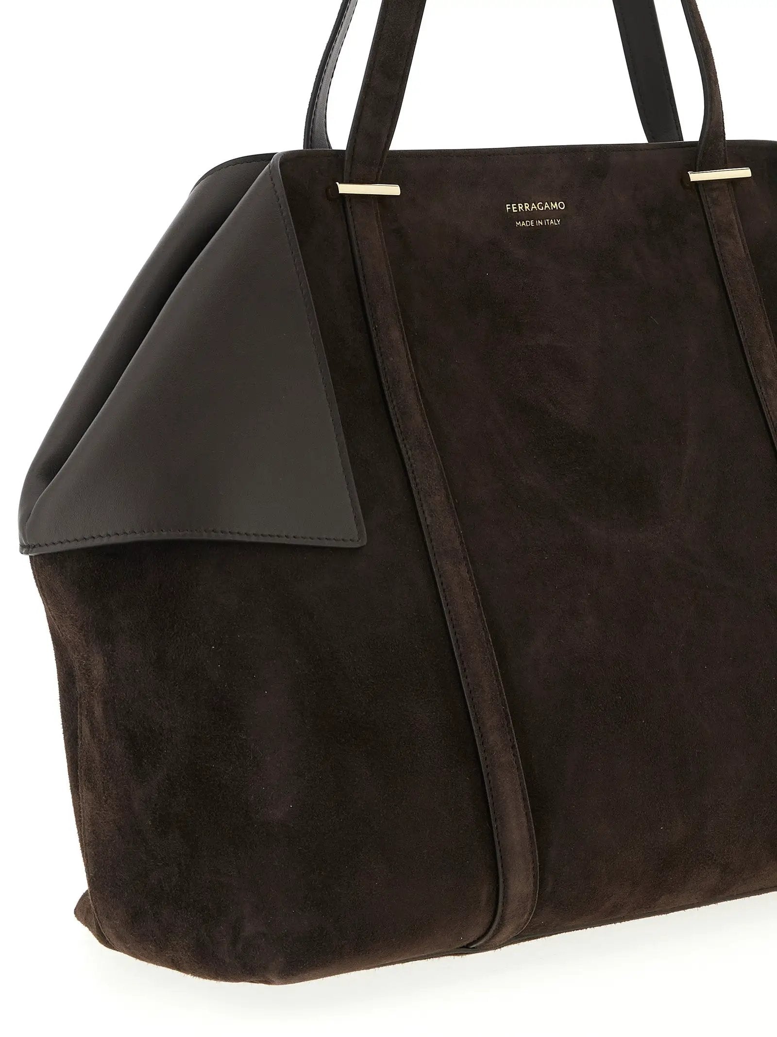 Ferragamo Brown Goatskin Shoulder Bag