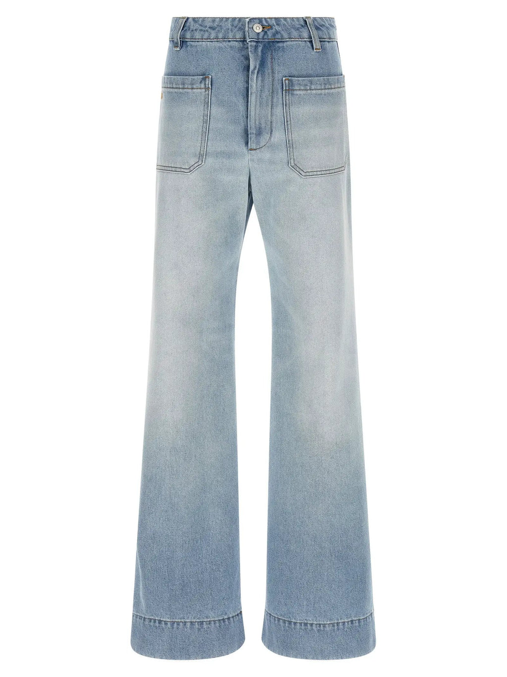 Victoria Beckham Blue Cotton Flared Jeans