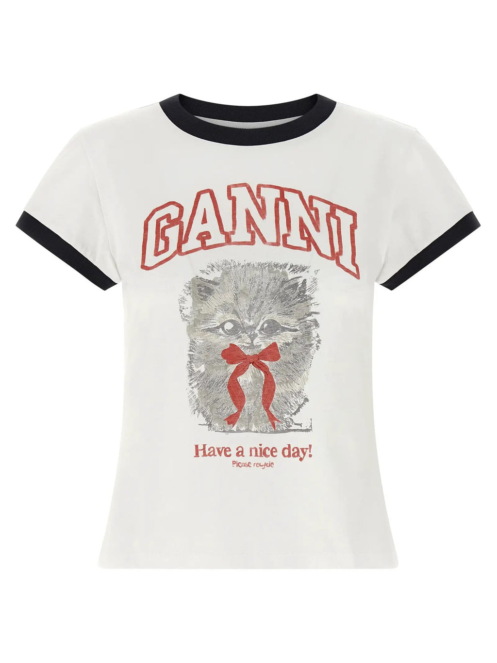 Ganni White Organic Cotton T-Shirt