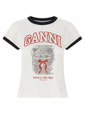 Ganni White Organic Cotton T-Shirt
