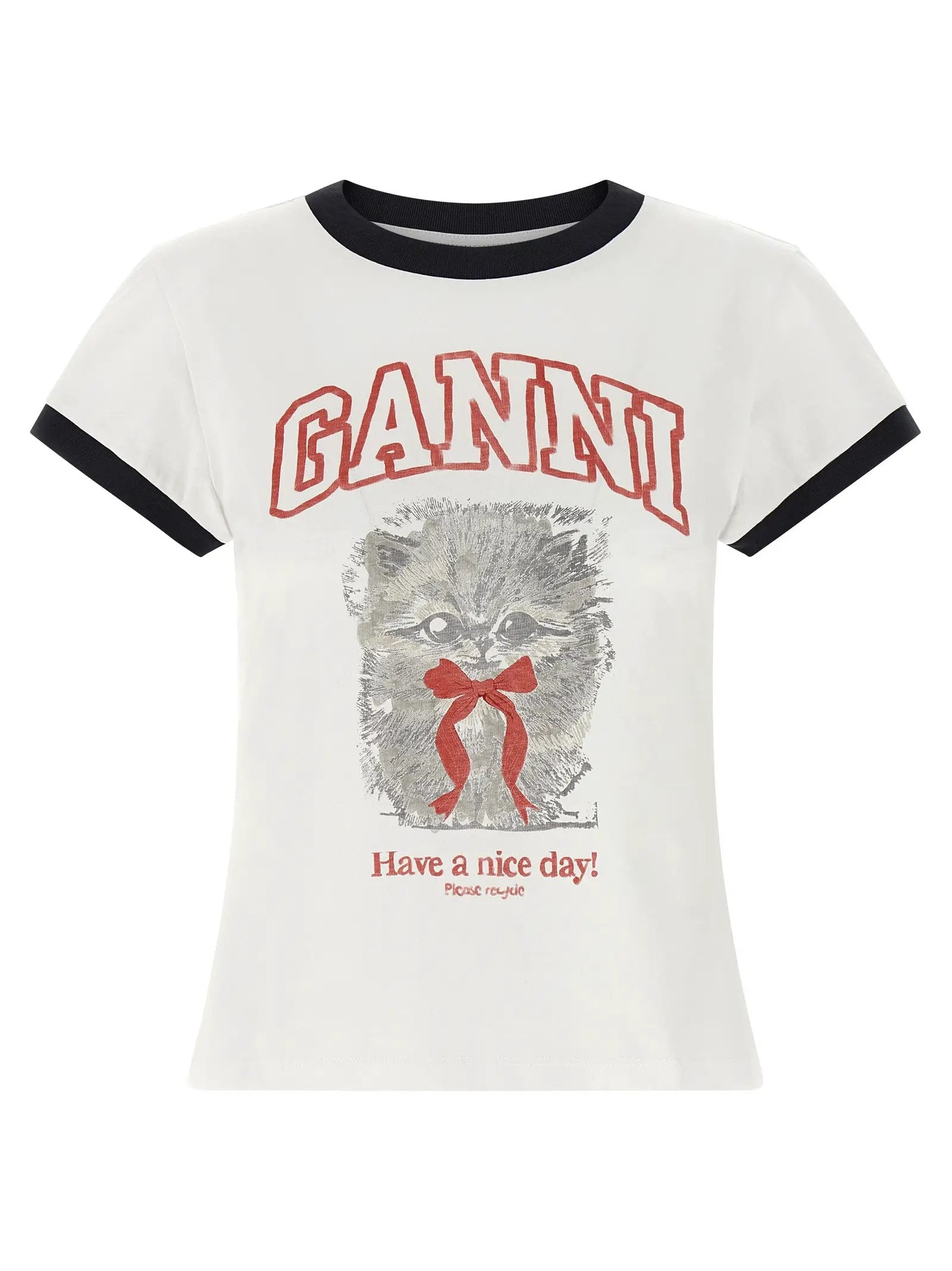 Ganni White Organic Cotton T-Shirt
