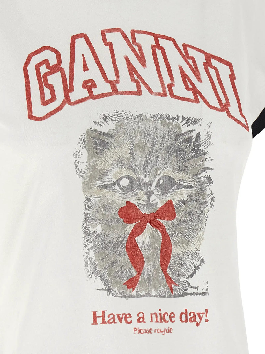 Ganni White Organic Cotton T-Shirt