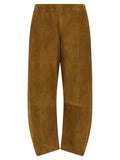 Khaite Brown Leather Pants