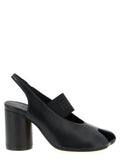 MM6 Maison Margiela Black Lamb Leather Mid Heel Pumps