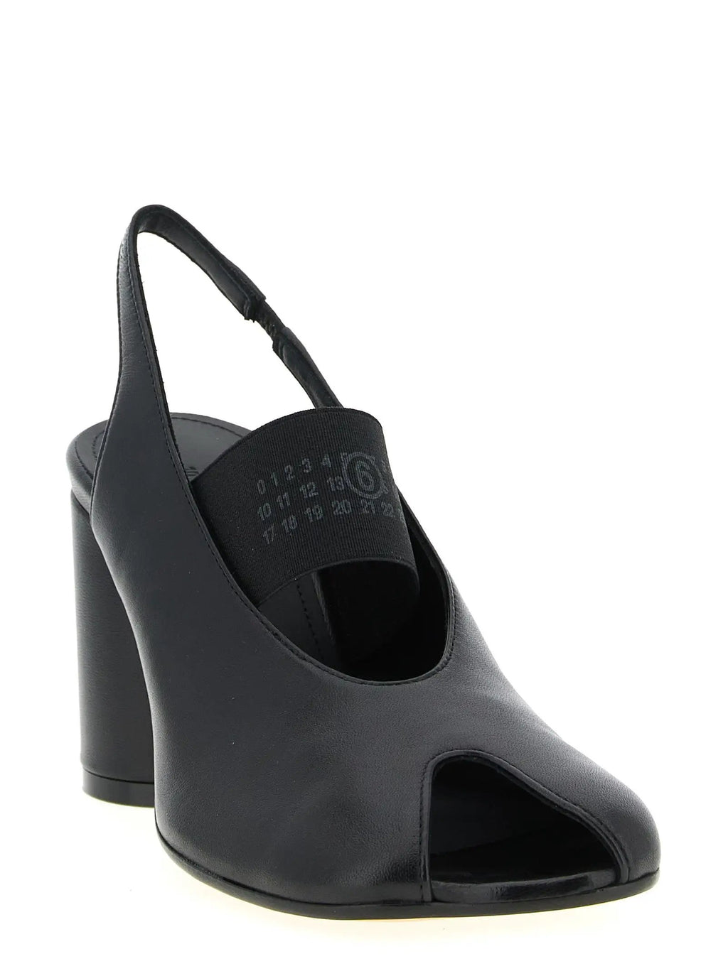 MM6 Maison Margiela Black Lamb Leather Mid Heel Pumps