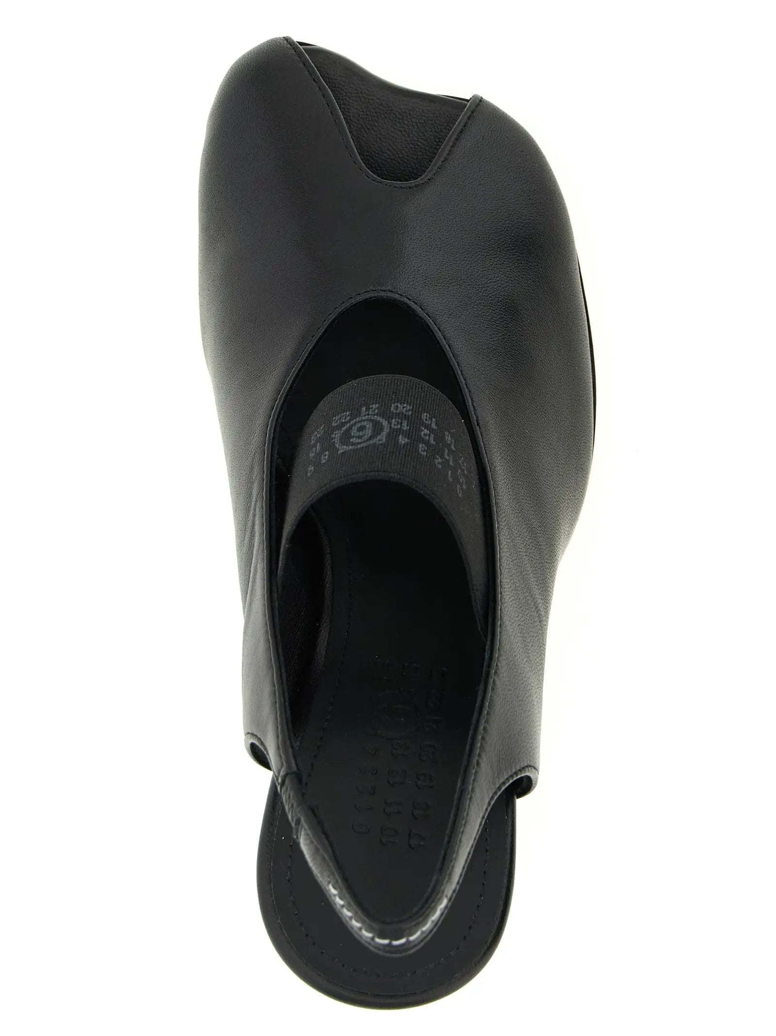 MM6 Maison Margiela Black Lamb Leather Mid Heel Pumps