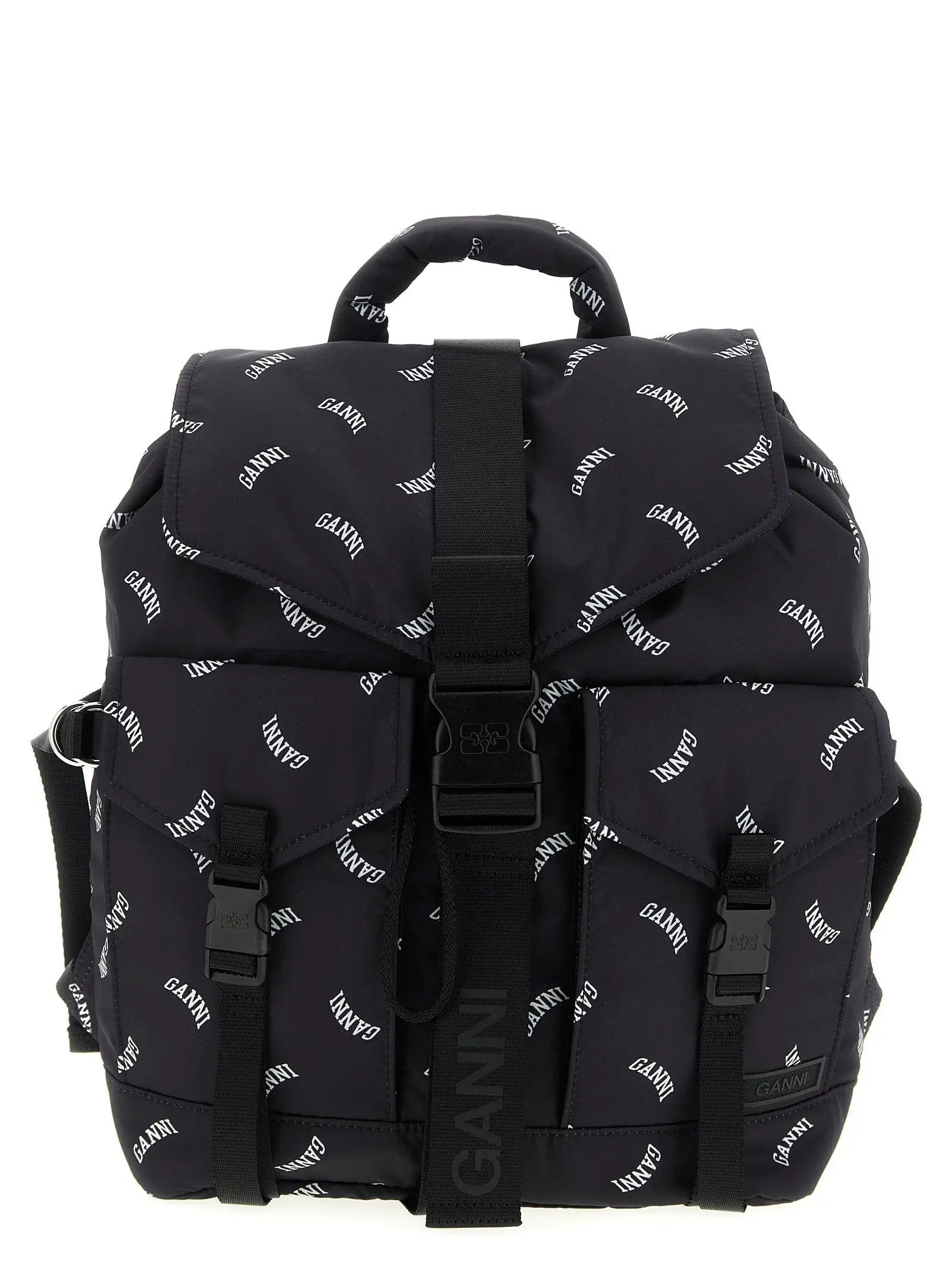 Ganni Black Polyester Backpack