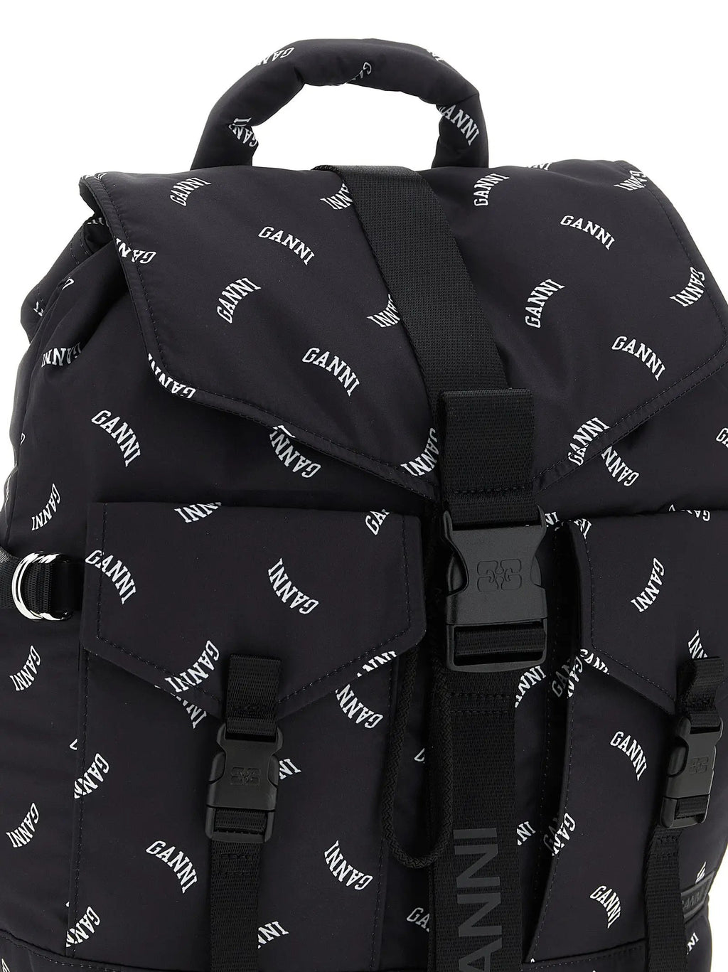 Ganni Black Polyester Backpack