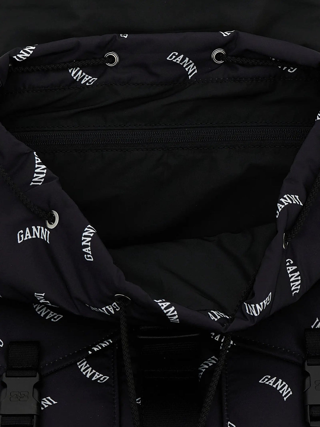 Ganni Black Polyester Backpack