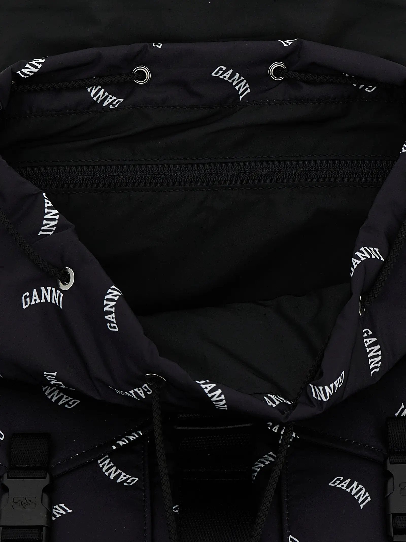 Ganni Black Polyester Backpack