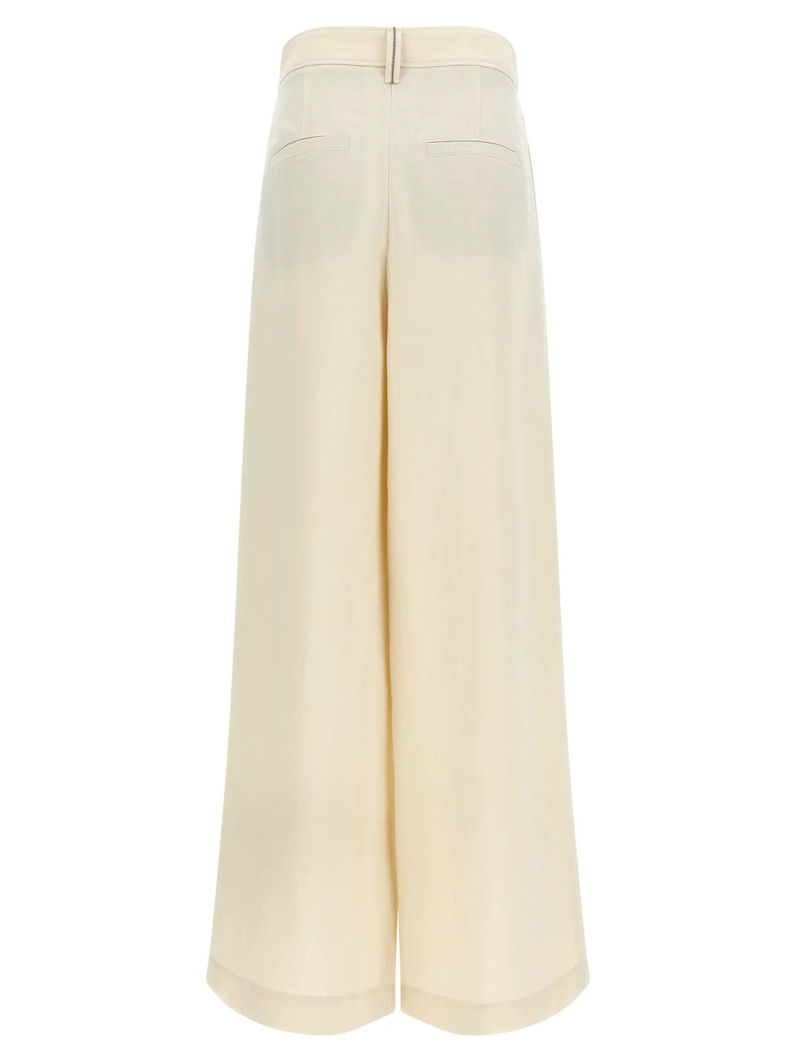 Brunello Cucinelli White Viscose Casual Pants