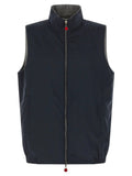 Kiton Blue Cotton Sleeveless Jacket