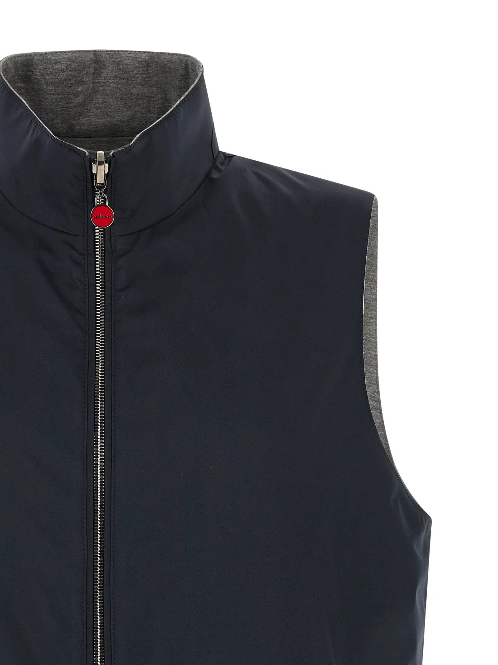 Kiton Blue Cotton Sleeveless Jacket