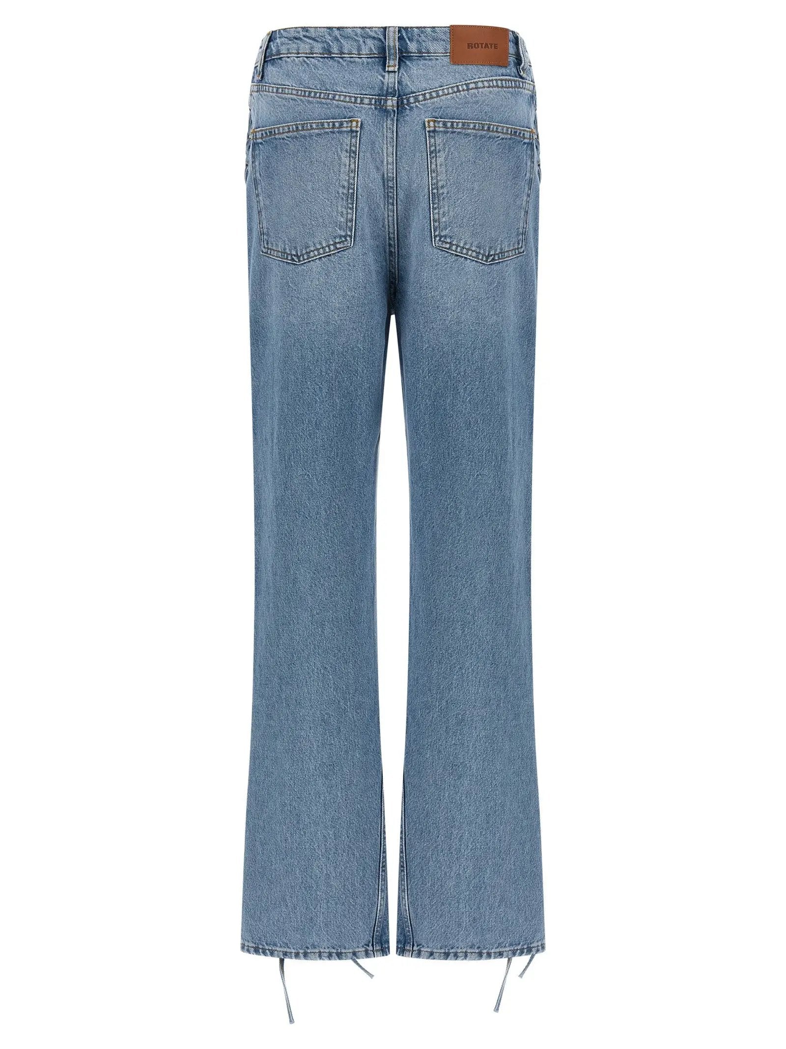 ROTATE BIRGER CHRISTENSEN Blue Cotton Straight-Leg Jeans