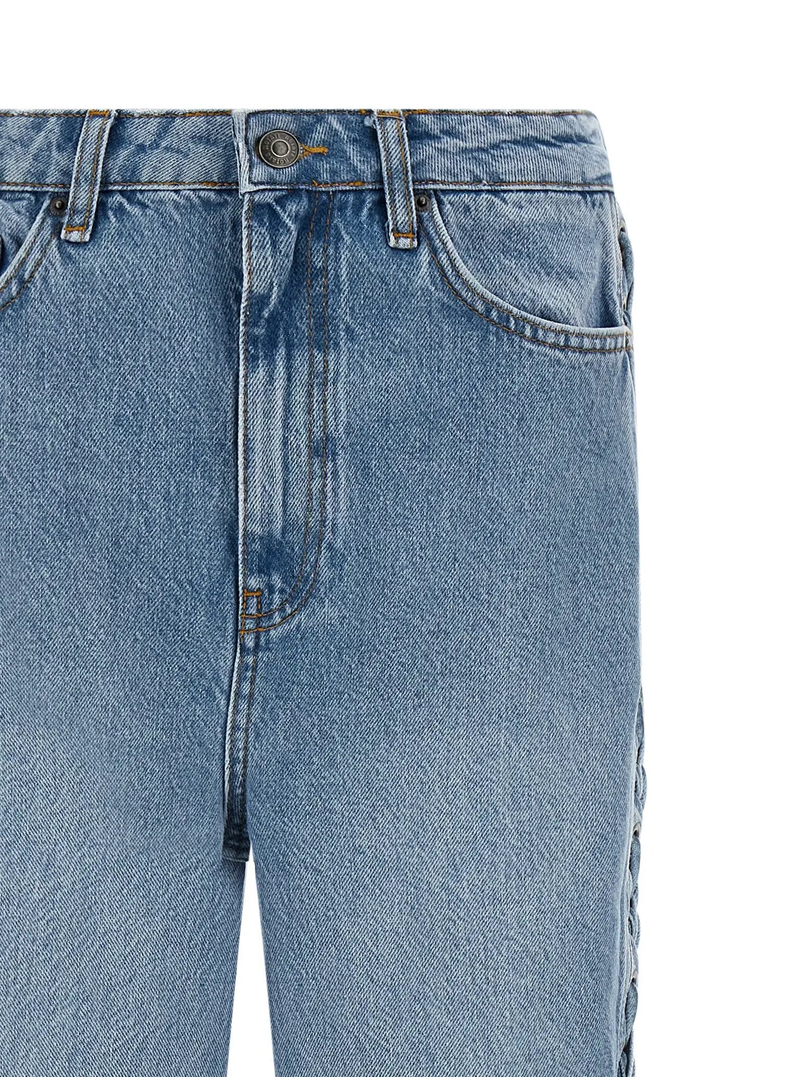 ROTATE BIRGER CHRISTENSEN Blue Cotton Straight-Leg Jeans