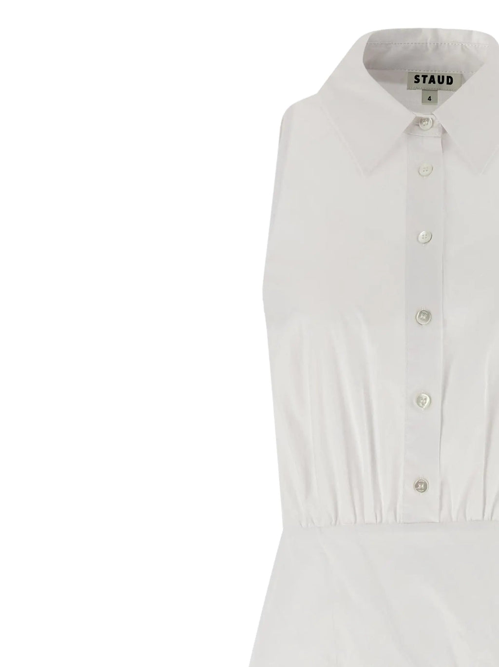 Staud White Cotton Midi Dress