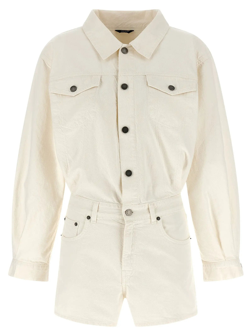 Haikure White Cotton Rompers