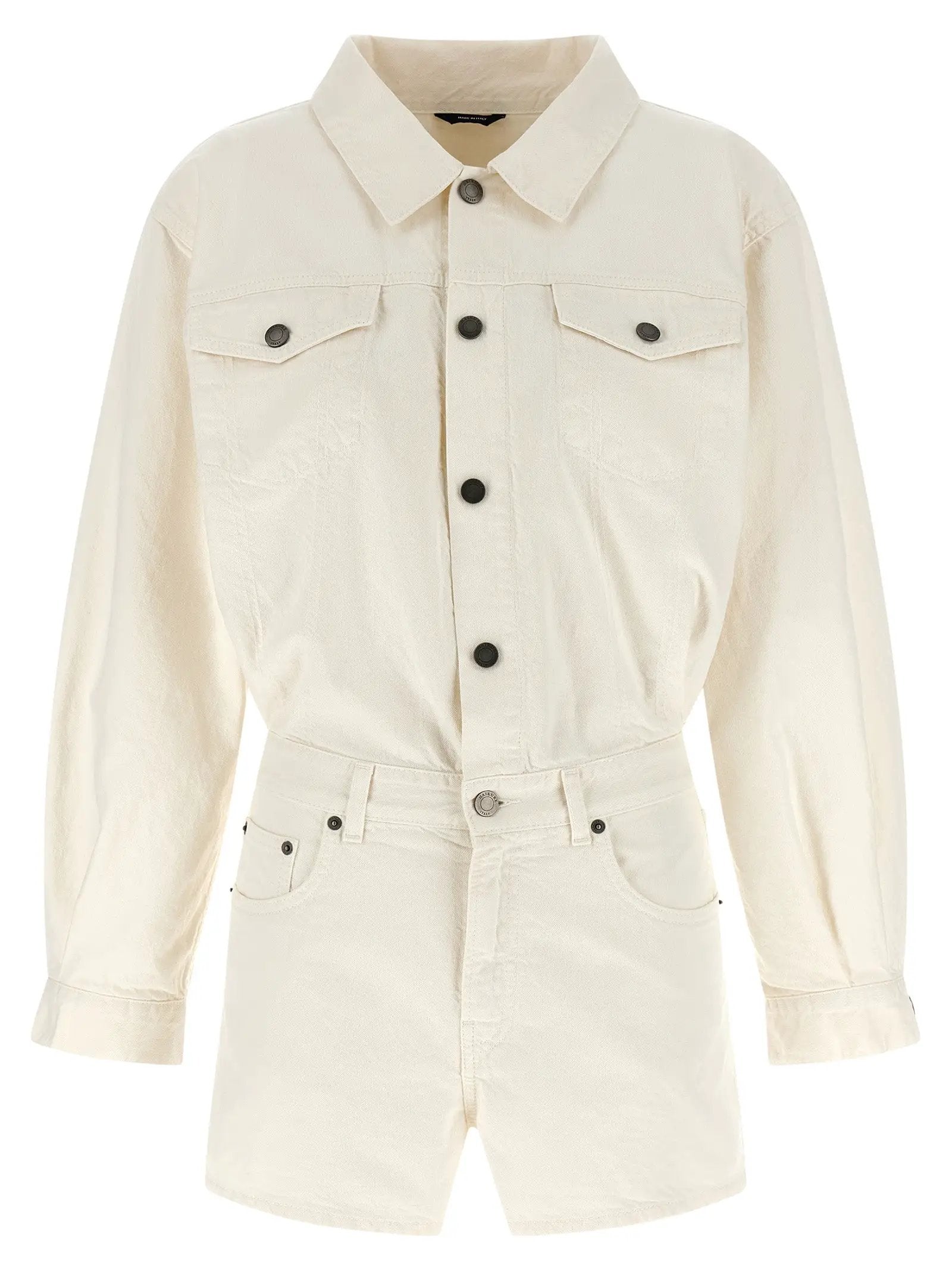 Haikure White Cotton Rompers