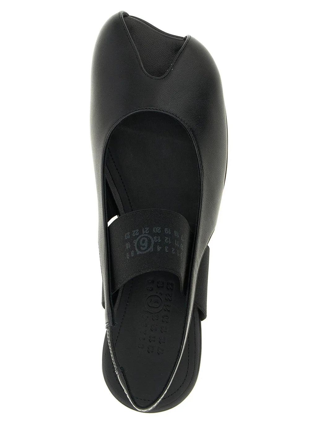 MM6 Maison Margiela Black Lamb Leather Flat Sandals