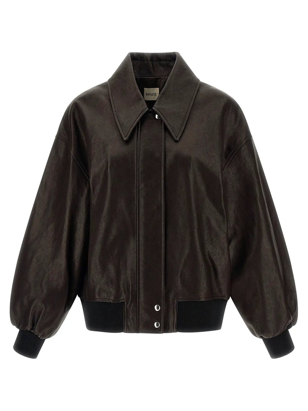 Khaite Brown Lamb Leather Leather Jacket