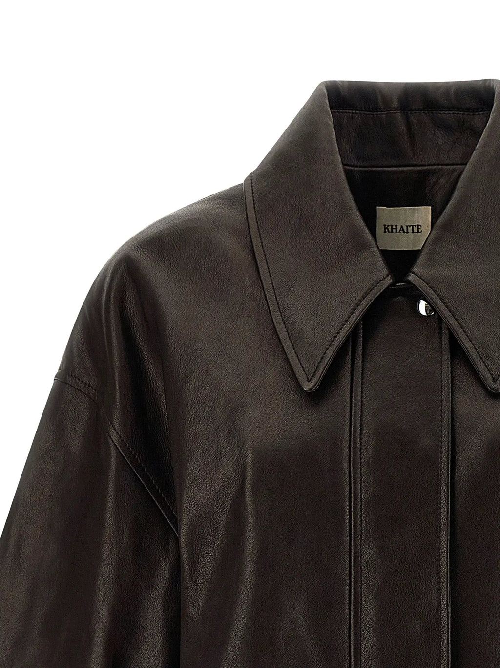 Khaite Brown Lamb Leather Leather Jacket