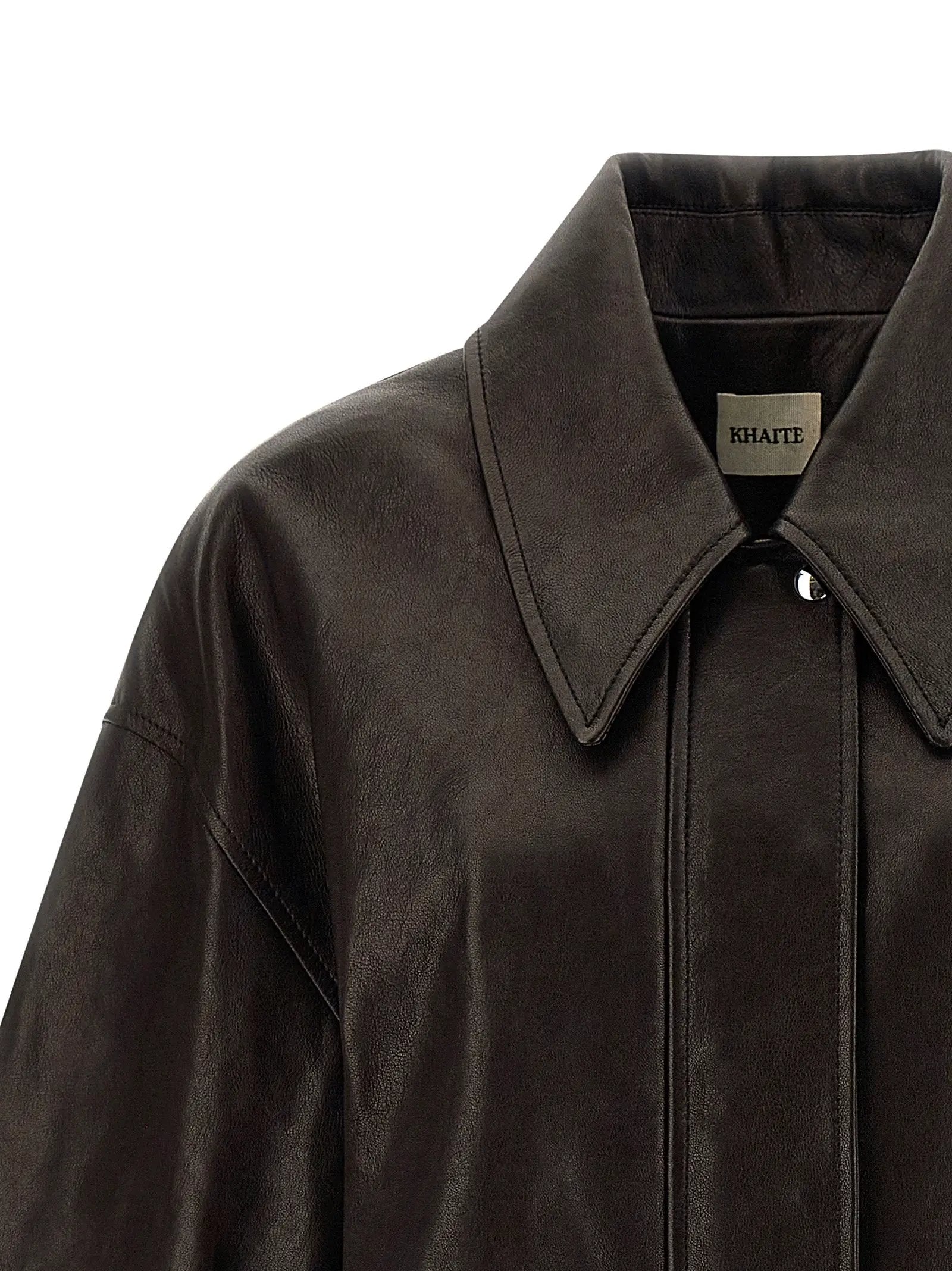 Khaite Brown Lamb Leather Leather Jacket