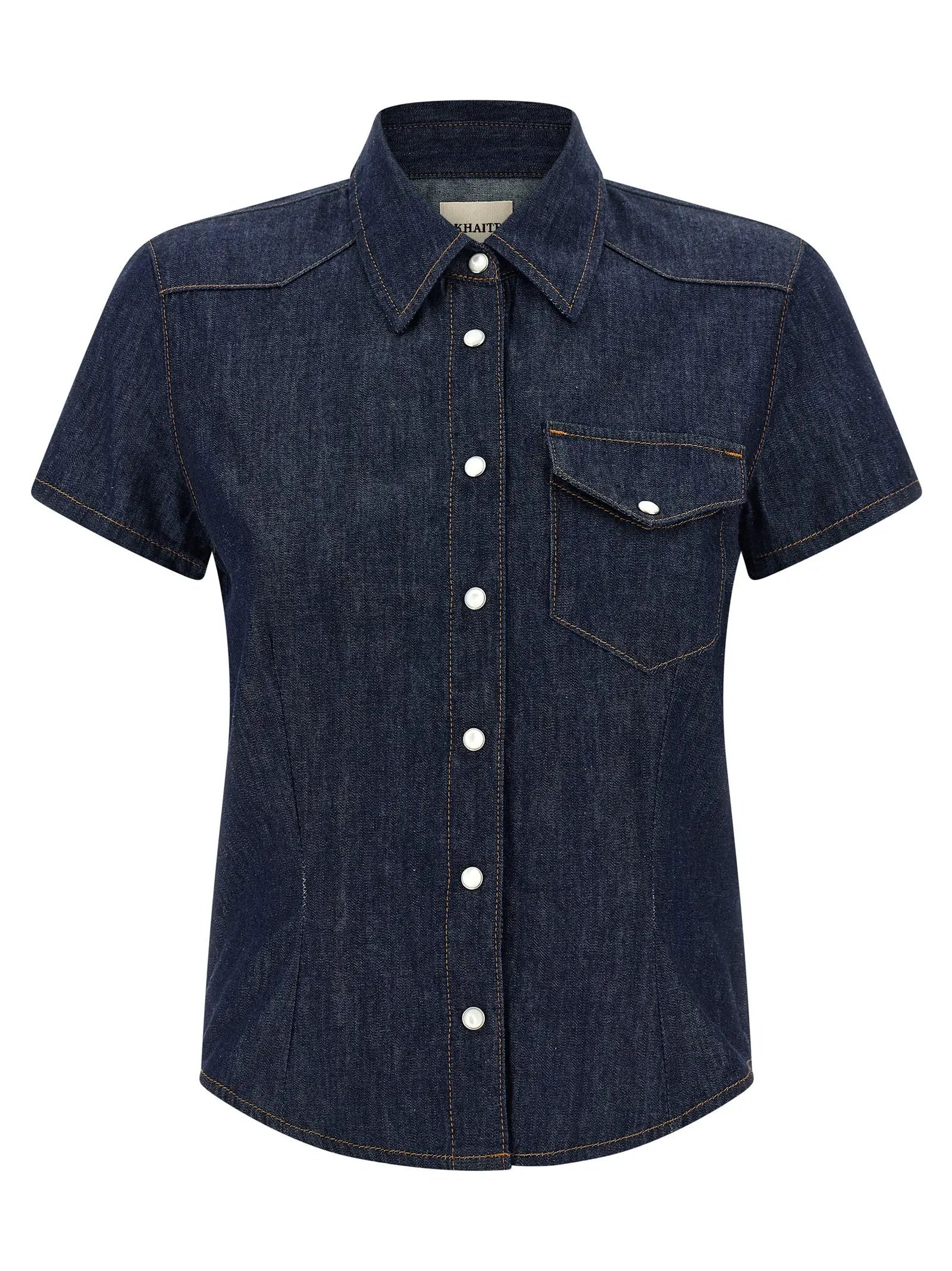 Khaite Blue Cotton Blouse