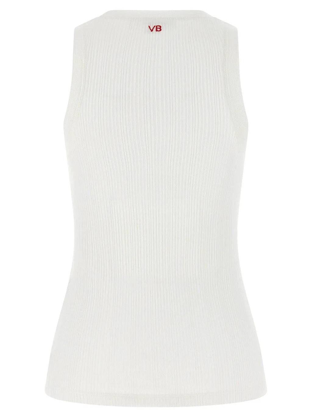 Victoria Beckham White Cotton Sleeveles T-Shirt