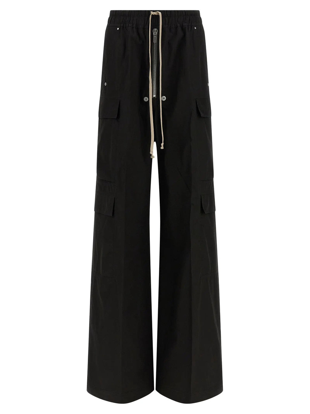 Rick Owens Black Cotton Cargo Pants