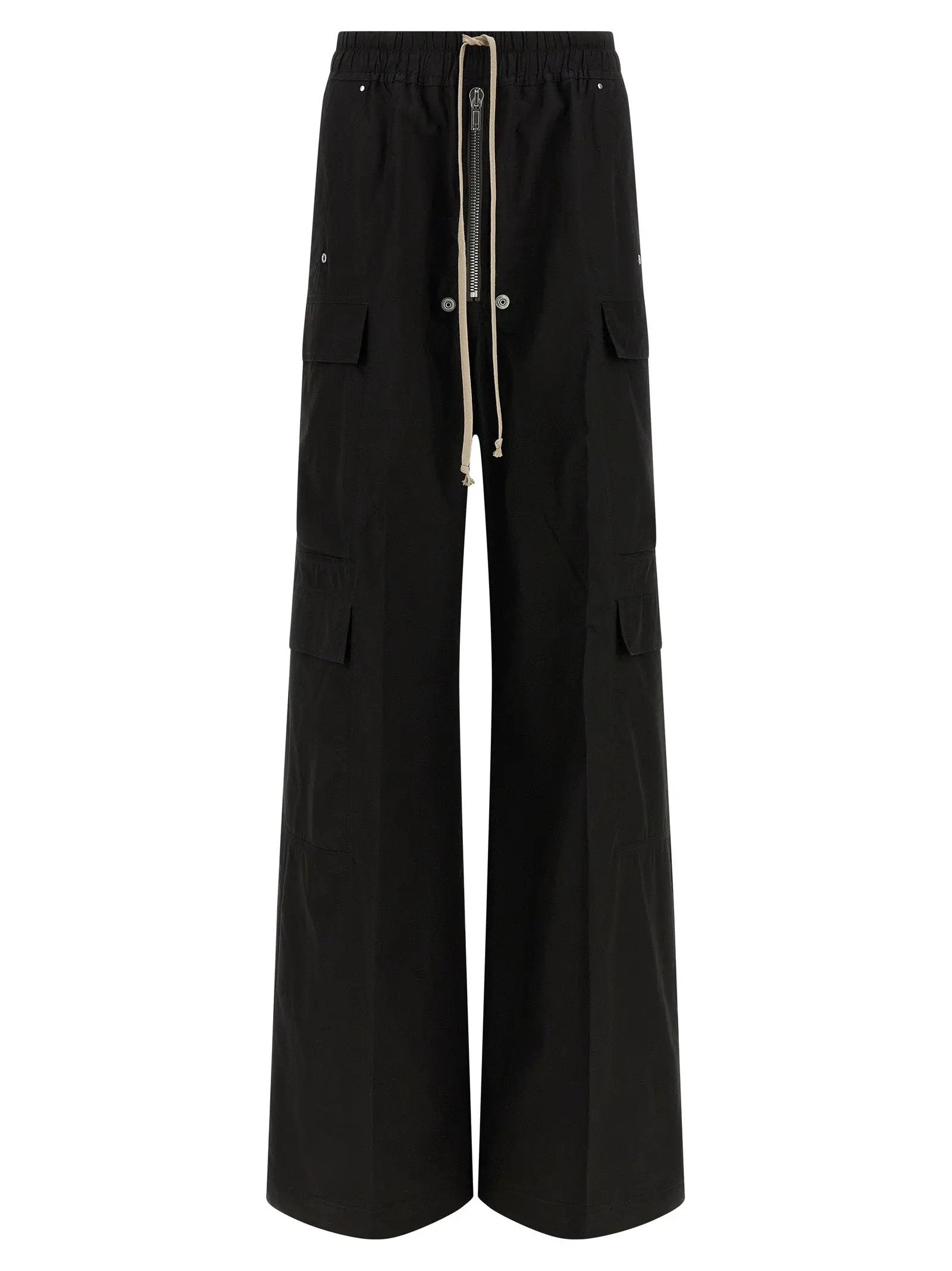 Rick Owens Black Cotton Cargo Pants