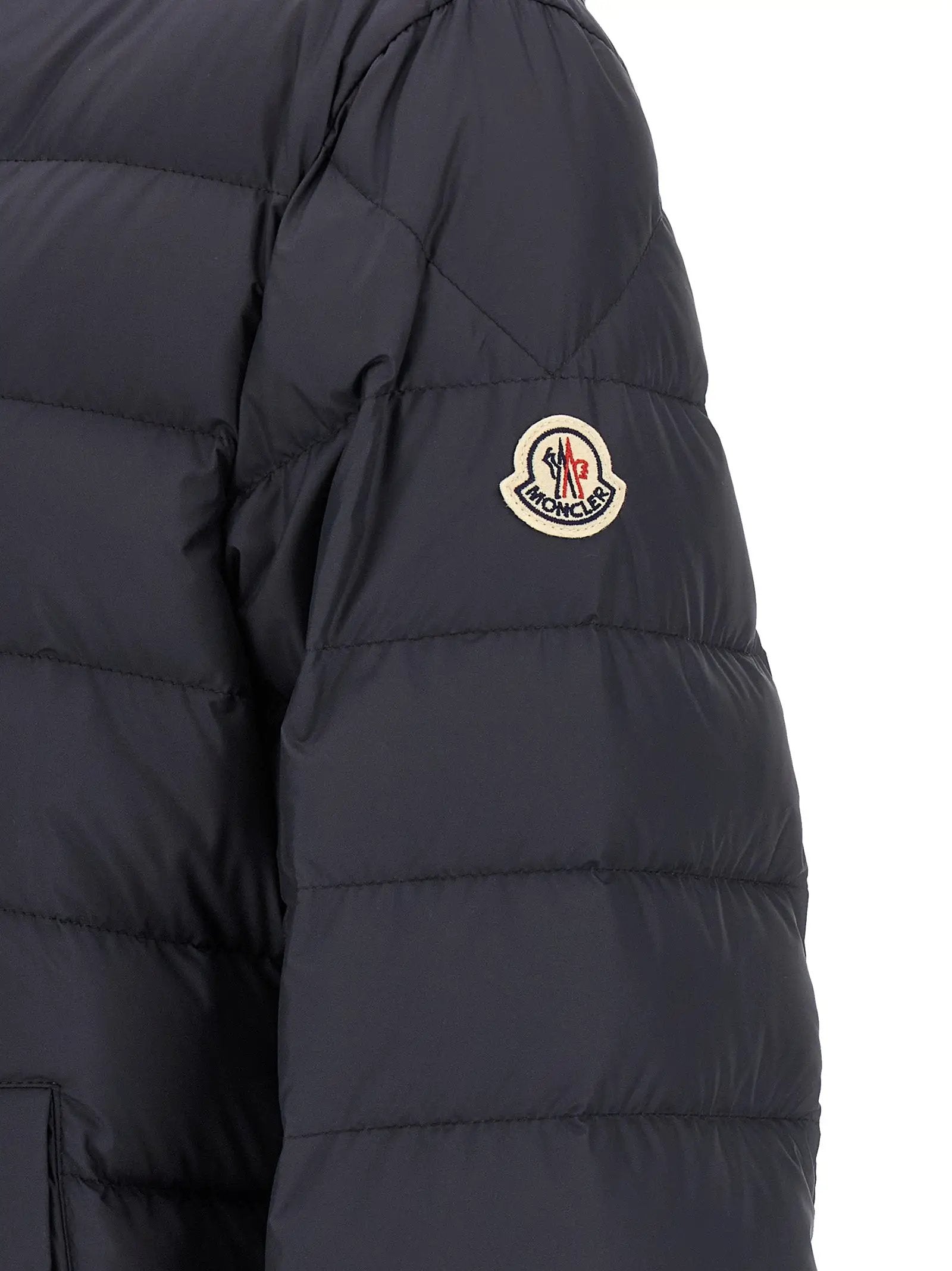 Moncler Blue Polyester Full-Length Jacket