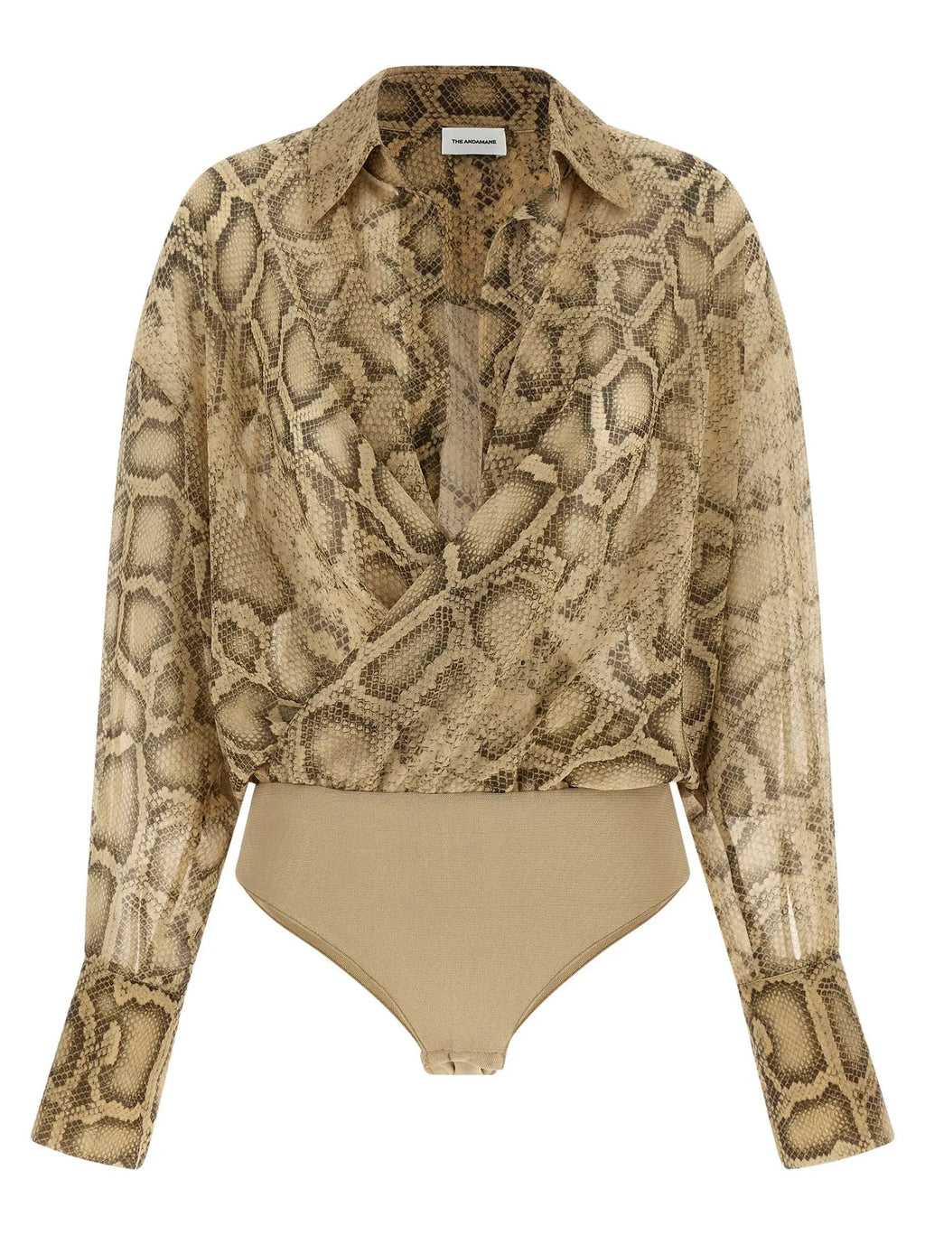 The Andamane Beige Polyester Bodysuit