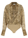 The Andamane Beige Polyester Bodysuit