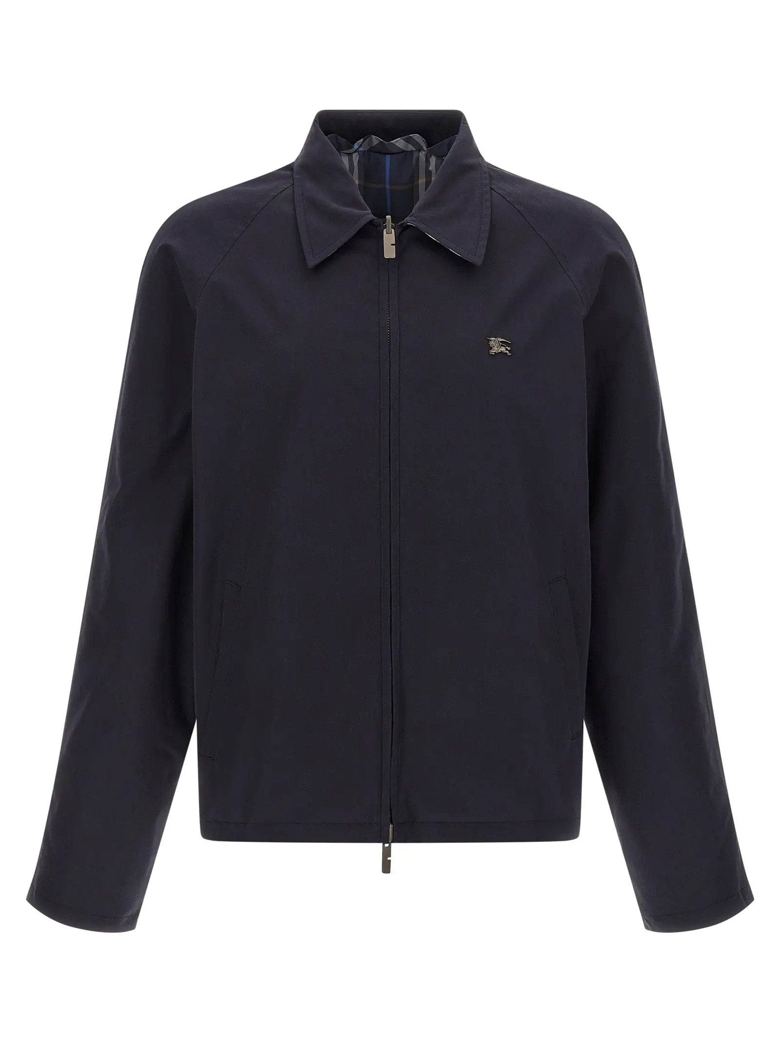 Burberry Blue Cotton Full-Length Jacket