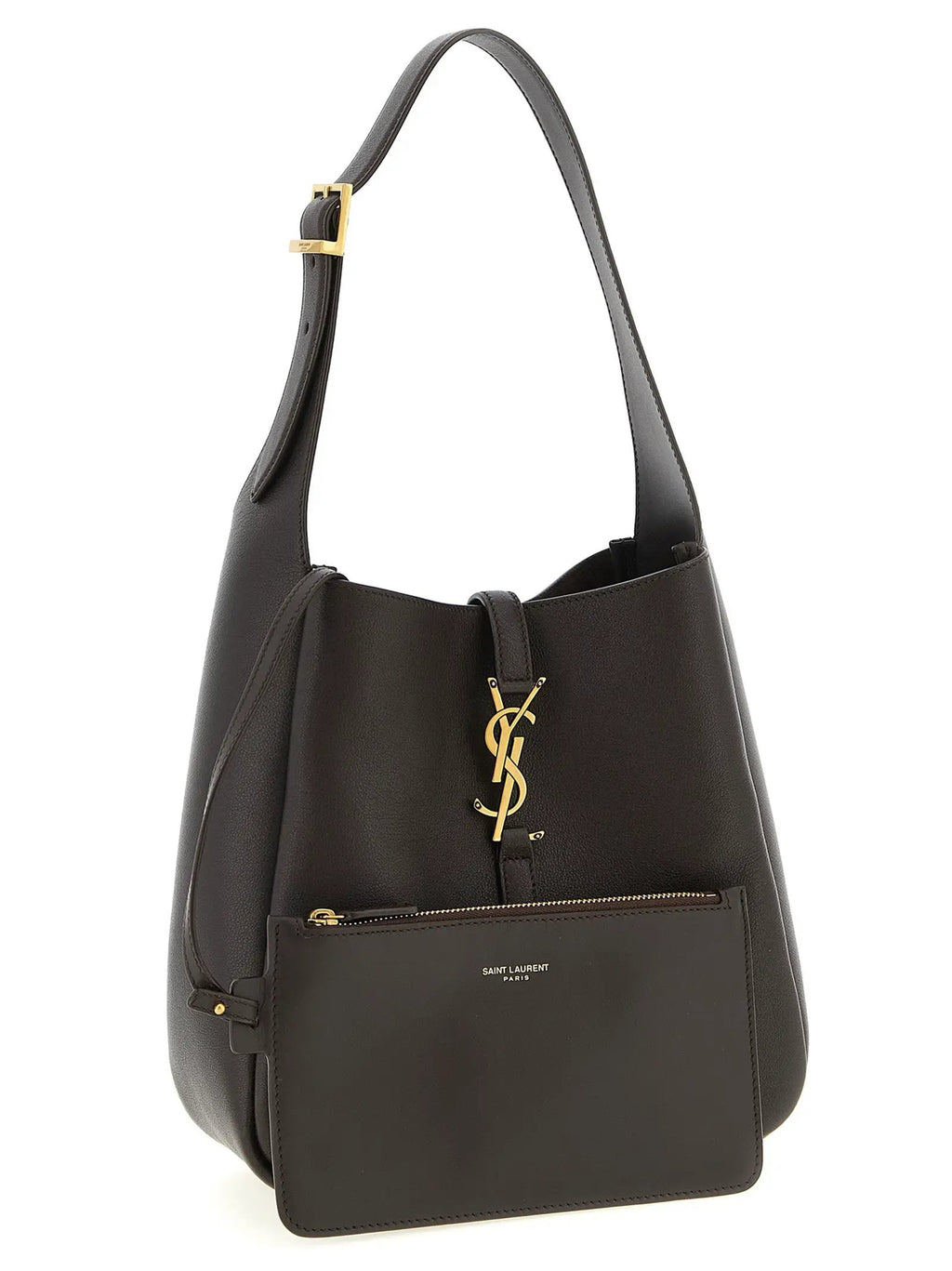Saint Laurent Brown Calfskin Shoulder Bag